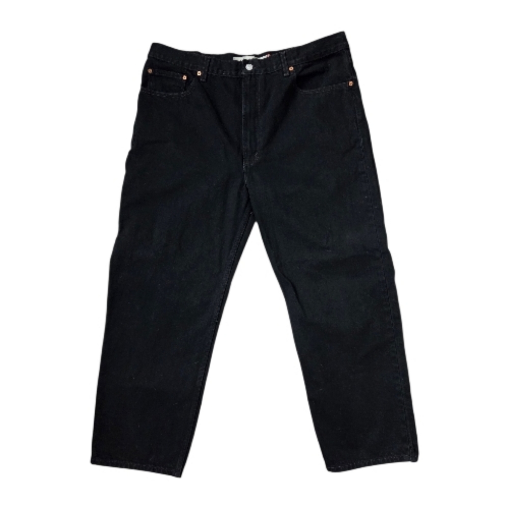 Levi's 550 Relaxed Fit Straight Leg Men’s Black Denim Jeans 40x 29 100% Cotton